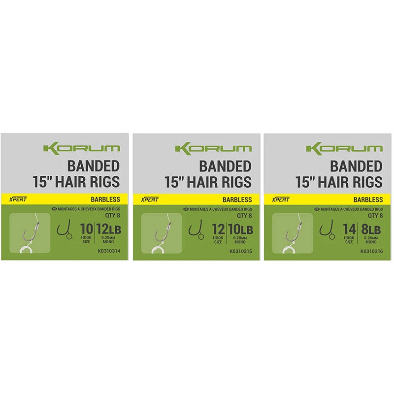 Korum Banded Barbless Hair Rigs